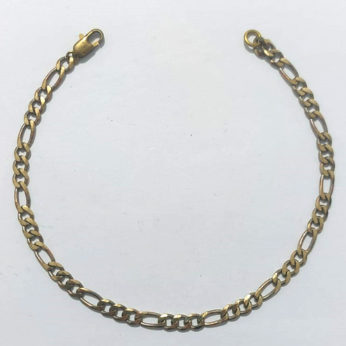 PULSEIRA NO BRUTO PRONTA PARA O BANHO(CX188) - PULSEIRA 3X1 - 5MM - COMPRIMENTO: 24CM - PESO 7,3GR - COMPOSIÇÃO 100% LATÃO - BRU27138
