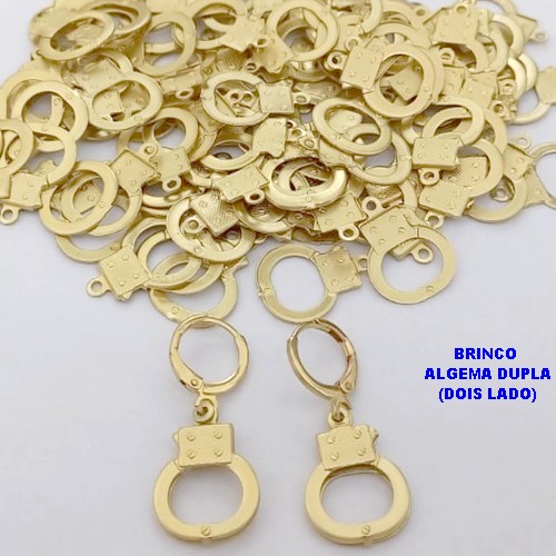 BRINCO NO BRUTO PRONTO PARA O BANHO(CX188)(3.266) BRINCO ARGOLINHA DE PRESSÃO ALGEMA DUPLA(dois lado) ( PESO 2.3GR -BRU26014