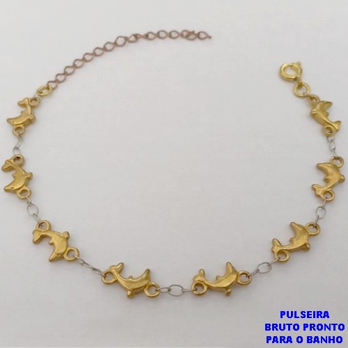PULSEIRA NO BRUTO PRONTO PARA O BANHO(CX188)PULSEIRA SIMPLES E DELICADA DE 18CM( PESO 4.4GR -BRU26019