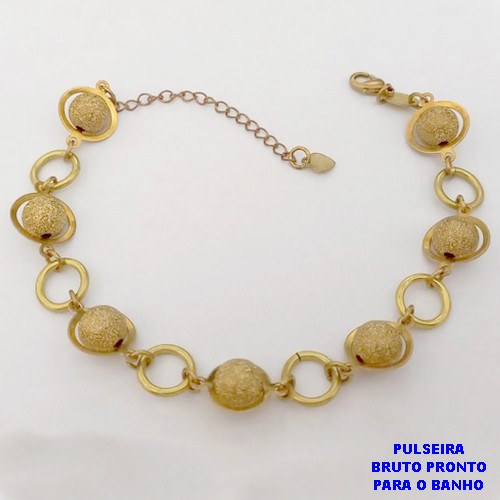 PULSEIRA NO BRUTO PRONTO PARA O BANHO(CX188)PULSEIRA SIMPLES E DELICADA DE 18CM( PESO 7.3GR -BRU26020