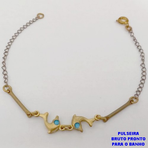 PULSEIRA NO BRUTO PRONTO PARA O BANHO(CX188)PULSEIRA SIMPLES E DELICADA DE 18CM( PESO 1.7GR -BRU26021