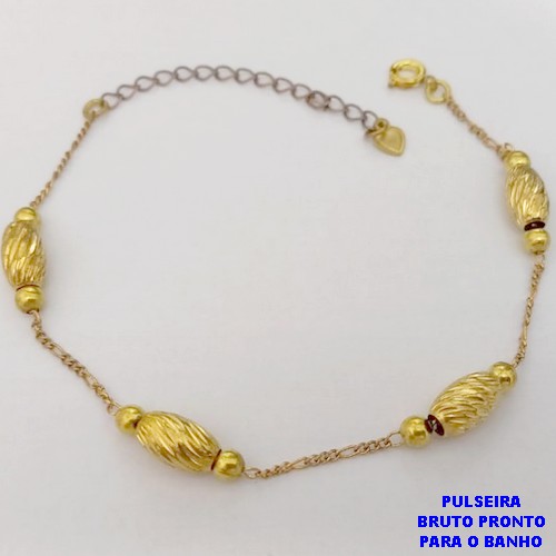 PULSEIRA NO BRUTO PRONTO PARA O BANHO(CX188)PULSEIRA SIMPLES E DELICADA DE 18CM( PESO 1.7GR -BRU26022