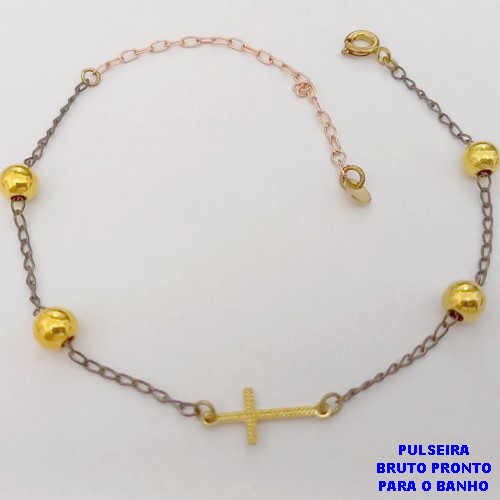 PULSEIRA NO BRUTO PRONTO PARA O BANHO(CX188)PULSEIRA SIMPLES E DELICADA DE 18CM( PESO 1.7GR -BRU26023