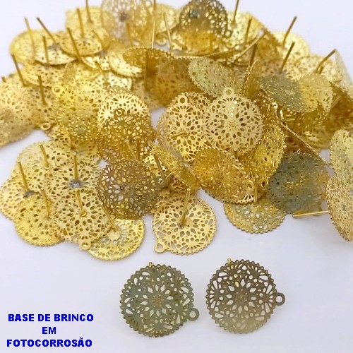 BASE NO BRUTO PRONTO PARA O BANHO(CX188)BASE EM FOTOCORROSÃO REDONDO DE 1,5CM ( PESO 0,7GR -BRU26050