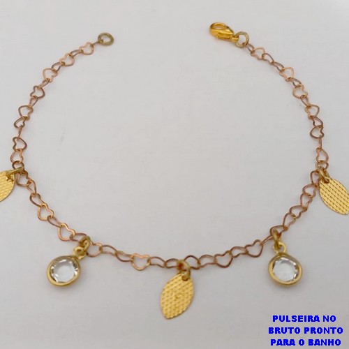 PULSEIRA NO BRUTO PRONTO PARA O BANHO(CX189) - PULSEIRA SIMPLES E DELICADA - TAMANHO 18CM - PESO TOTAL 1.8GR - BRU26057