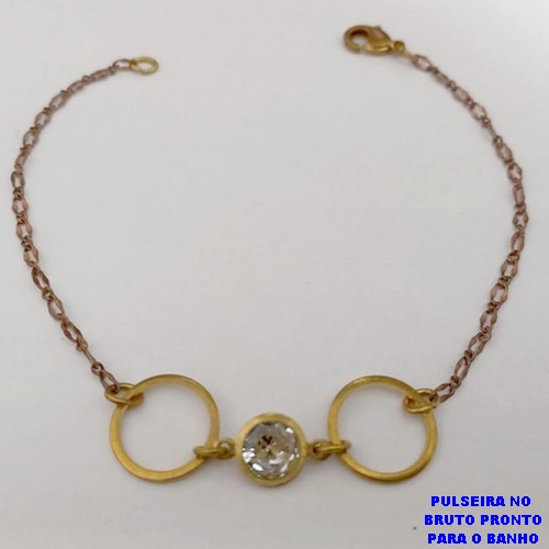 PULSEIRA NO BRUTO PRONTO PARA O BANHO(CX189) - PULSEIRA SIMPLES E DELICADA - TAMANHO 18CM - PESO TOTAL 1.9GR - BRU26058