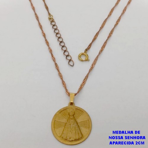 GARGANTILHA NO BRUTO PRONTO PARA O BANHO(CX189) -GARGANTILHA 100% LATÃO -TAMANHO 45CM+EXTENSOR- PESO TOTAL 3.3GR - BRU26079