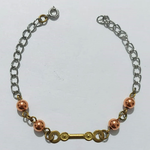 PULSEIRA NO BRUTO PRONTA PARA O BANHO(CX193) - PULSEIRA COM ESFERAS 18CM - PESO 2,6GR - COMPOSIÇÃO: 100% LATÃO - BRU27193