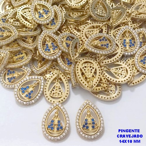 PINGENTE NO BRUTO PRONTO PARA O BANHO(CX191) PINGENTE DE NOSSA SENHORA APRAECIDA TODA CRAVEJADA TAMANHO 14X10MMMMVENDIDA POR UNIDADE) - PESO 0,09GR - BRU26778