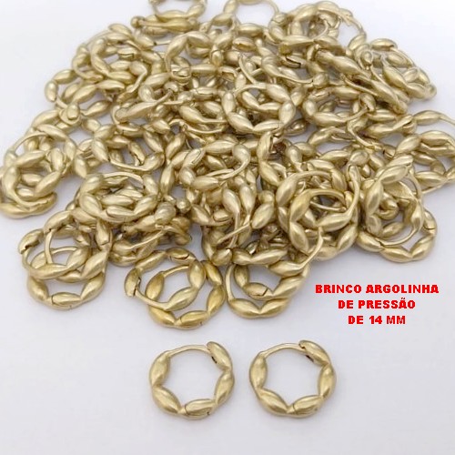 BRINCO NO BRUTO PRONTO PARA O BANHO(CX192) ARGOLINHA DE PRESSÃO(TRANQUETA) TAMANHO 14MM - PESO 2.3GR- BRU26835