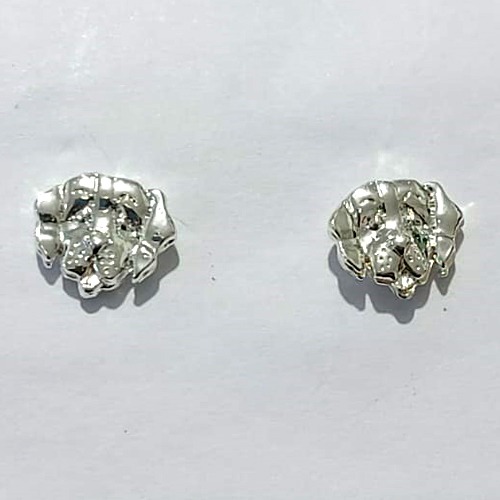 BRINCO FOLHEADO A PRATA COM 50 MILÉSIMOS + VERNIZ DIAMOND - BRINCO DE PINO BASE CACHORRO 10MM - PRA1188