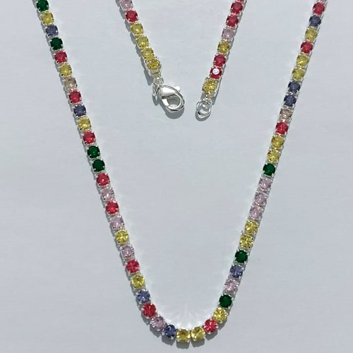 SHOCKER FOLHEADA A PRATA COM 50 MILÉSIMOS + VERNIZ DIAMOND - SHOCKER TODA EM ZIRCÔNIA COLORIDA 40CM - PRA1200