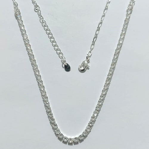 SHOCKER FOLHEADA A PRATA COM 50 MILÉSIMOS + VERNIZ DIAMOND - SHOCKER EM ZIRCÔNIA CRISTAL 40CM + EXTENSOR - PRA1202