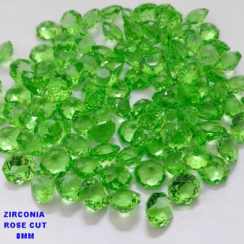ACESSORIO NO BRUTO PRONTO PARA O BANHO(CX194) ZIRCONIA "( ROSE CUT )" TAMANHO 8MM - VENDIDA POR UNIDADE - PESO DA UNIDADE 0,03GR - BRU26923