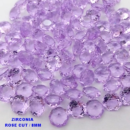 ACESSORIO NO BRUTO PRONTO PARA O BANHO(CX194) ZIRCONIA "( ROSE CUT )" TAMANHO 8MM - VENDIDA POR UNIDADE - PESO DA UNIDADE 0,03GR - BRU26926