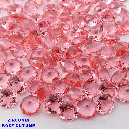 ACESSORIO NO BRUTO PRONTO PARA O BANHO(CX194) ZIRCONIA "( ROSE CUT )" TAMANHO 8MM - VENDIDA POR UNIDADE - PESO DA UNIDADE 0,03GR - BRU26928