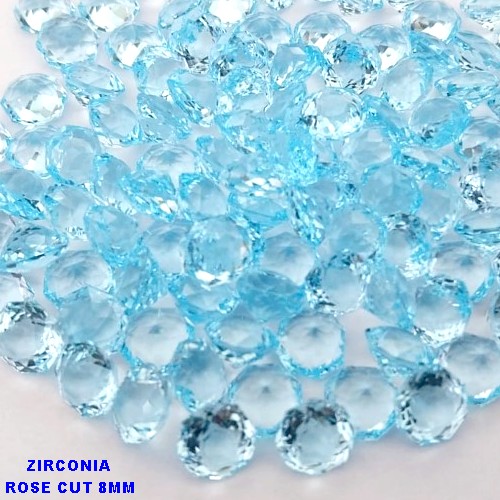 ACESSORIO NO BRUTO PRONTO PARA O BANHO(CX194) ZIRCONIA "( ROSE CUT )" TAMANHO 8MM - VENDIDA POR UNIDADE - PESO DA UNIDADE 0,03GR - BRU26929