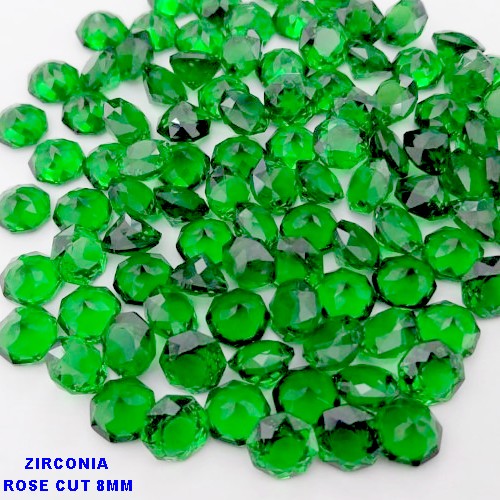 ACESSORIO NO BRUTO PRONTO PARA O BANHO(CX194) ZIRCONIA "( ROSE CUT )" TAMANHO 8MM - VENDIDA POR UNIDADE - PESO DA UNIDADE 0,03GR - BRU26933