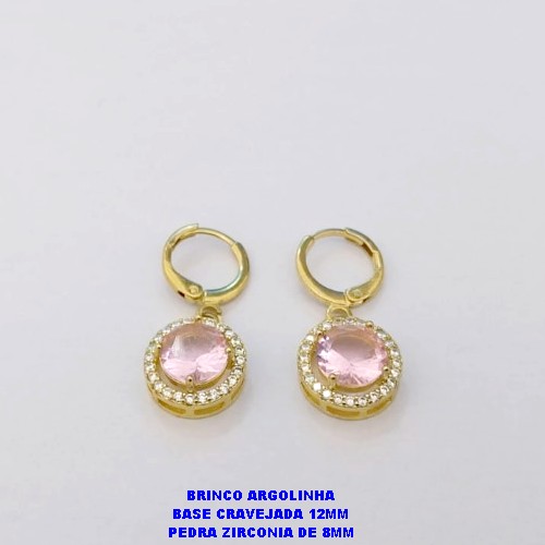 BRINCO NO BRUTO PRONTO PARA O BANHO()- BRINCO ARGOLINHA DE PRESSÃO(TRANQUETA) BASE DE 12MM EM ALTA FUSÃO E PEDRA DE ZIRCONIA CENTRAL DE 8MM- PESO TOTAL 3.7GR - BRU26939