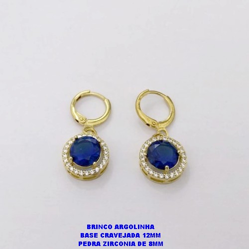 BRINCO NO BRUTO PRONTO PARA O BANHO()- BRINCO ARGOLINHA DE PRESSÃO(TRANQUETA) BASE DE 12MM EM ALTA FUSÃO E PEDRA DE ZIRCONIA CENTRAL DE 8MM- PESO TOTAL 3.7GR - BRU26941