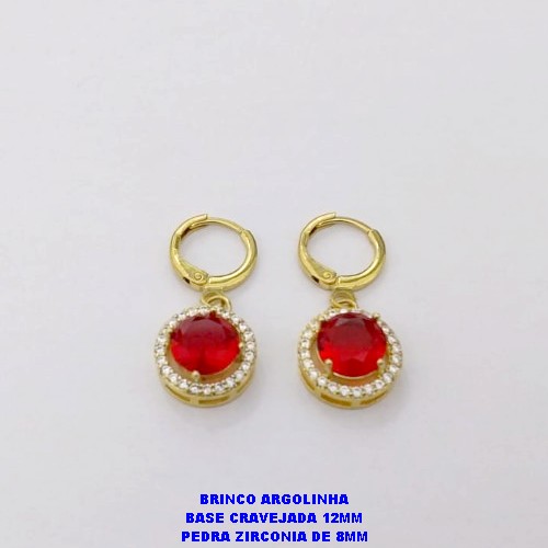 BRINCO NO BRUTO PRONTO PARA O BANHO()- BRINCO ARGOLINHA DE PRESSÃO(TRANQUETA) BASE DE 12MM EM ALTA FUSÃO E PEDRA DE ZIRCONIA CENTRAL DE 8MM- PESO TOTAL 3.7GR - BRU26942