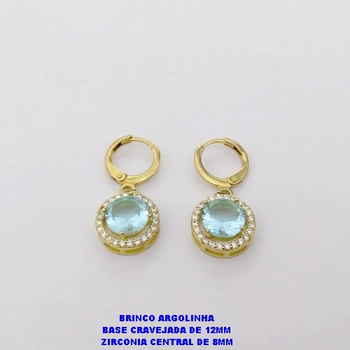 BRINCO NO BRUTO PRONTO PARA O BANHO()- BRINCO ARGOLINHA DE PRESSÃO(TRANQUETA) BASE DE 12MM EM ALTA FUSÃO E PEDRA DE ZIRCONIA CENTRAL DE 8MM- PESO TOTAL 3.7GR - BRU26946