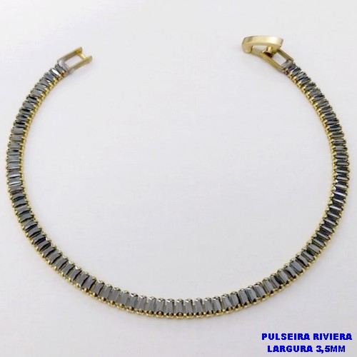 PULSEIRA NO BRUTO PRONTO PARA O BANHO(CX194)- PULSEIRA RIVIERA DE 18CM (LARGURA 3,5MM)- PESO TOTAL 4,5GR - BRU26949