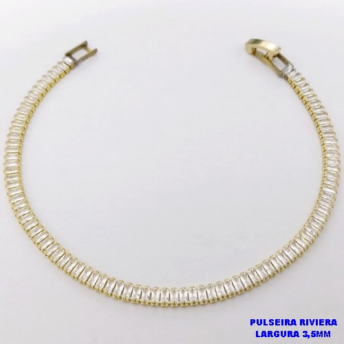 PULSEIRA NO BRUTO PRONTO PARA O BANHO(CX194)- PULSEIRA RIVIERA DE 18CM (LARGURA 3,5MM)- PESO TOTAL 4,5GR - BRU26950