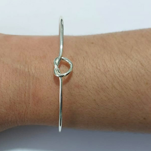 BRACELETE FOLHEADO A PRATA COM 50 MILÉSIMOS + VERNIZ DIAMOND - BRACELETE NÓ - PRA1261