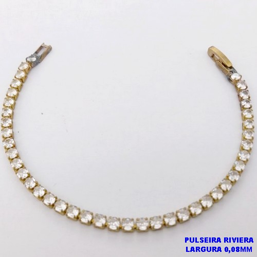 PULSEIRA NO BRUTO PRONTO PARA O BANHO(CX194)- PULSEIRA RIVIERA DE 16CM (LARGURA 8MM)- PESO TOTAL 4,3GR - BRU28008