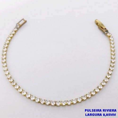 PULSEIRA NO BRUTO PRONTO PARA O BANHO(CX194)- PULSEIRA RIVIERA DE 16CM (LARGURA 6MM)- PESO TOTAL 3.4GR - BRU28009