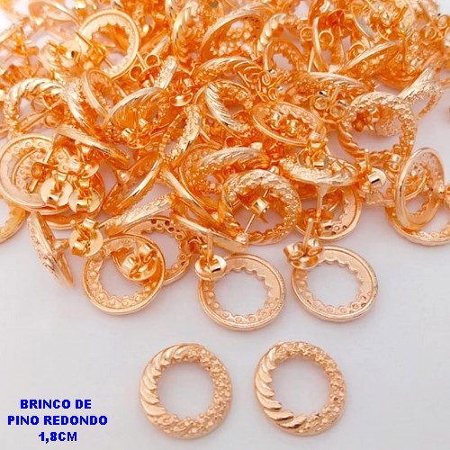 BRINCO NO BRUTO PRONTO PARA BANHO(POTE)(CRIS)BRINCO REDONDO TRABALHADO 1.8CM // PESO 1,6GR - BRU28028