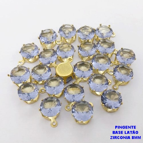 PINGENTE NO BRUTO PRONTO PARA O BANHO /PINGENTE COM BASE 100% LATÃO DE 8MM(ZIRCONIA DE 8MM)VENDIDA POR UNIDADE / PESO 0,05GR - BRU28050