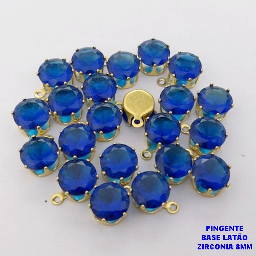 PINGENTE NO BRUTO PRONTO PARA O BANHO /PINGENTE COM BASE 100% LATÃO DE 8MM(ZIRCONIA DE 8MM)VENDIDA POR UNIDADE / PESO 0,05GR - BRU28051