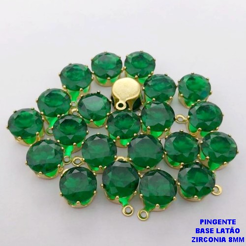 PINGENTE NO BRUTO PRONTO PARA O BANHO /PINGENTE COM BASE 100% LATÃO DE 8MM(ZIRCONIA DE 8MM)VENDIDA POR UNIDADE / PESO 0,05GR - BRU28052
