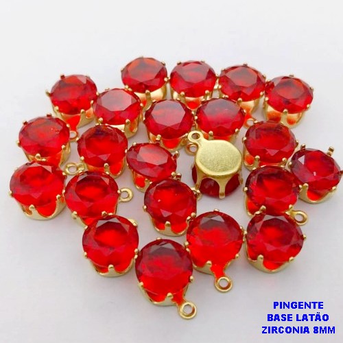 PINGENTE NO BRUTO PRONTO PARA O BANHO /PINGENTE COM BASE 100% LATÃO DE 8MM(ZIRCONIA DE 8MM)VENDIDA POR UNIDADE / PESO 0,05GR - BRU28057