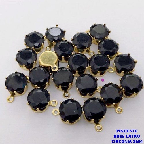 PINGENTE NO BRUTO PRONTO PARA O BANHO /PINGENTE COM BASE 100% LATÃO DE 8MM(ZIRCONIA DE 8MM)VENDIDA POR UNIDADE / PESO 0,05GR - BRU28058