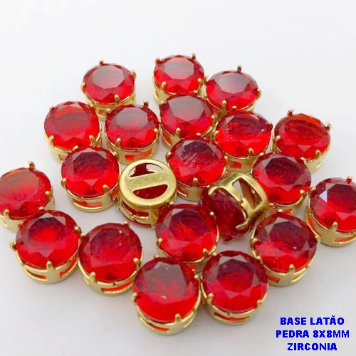 PINGENTE NO BRUTO PRONTO PARA O BANHO /PINGENTE COM BASE 100% LATÃO DE 8X8MM(ZIRCONIA DE 8X8MM)VENDIDA POR UNIDADE / PESO 0,05GR - BRU28068