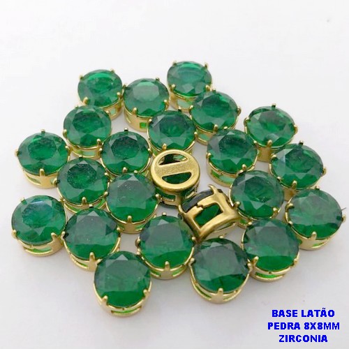 PINGENTE NO BRUTO PRONTO PARA O BANHO /PINGENTE COM BASE 100% LATÃO DE 8X8MM(ZIRCONIA DE 8X8MM)VENDIDA POR UNIDADE / PESO 0,05GR - BRU28069