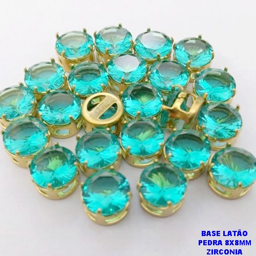 PINGENTE NO BRUTO PRONTO PARA O BANHO(POTE) /PINGENTE COM BASE 100% LATÃO DE 8MM(ZIRCONIA DE 8X8MM)VENDIDA POR UNIDADE / PESO 0,05GR - BRU28075