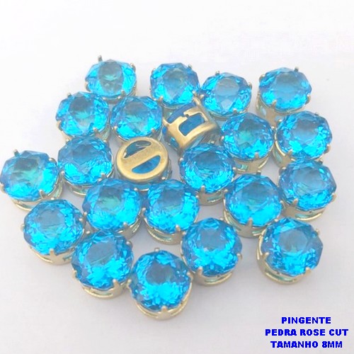 PINGENTE NO BRUTO PRONTO PARA O BANHO(POTE)PINGENTE BASE LATÃO 100% COM PEDRA DE " PEDRA ROSE CUT " TAMANHO 8X8MM / PESO DO PAR 0,07GR / BRU28084