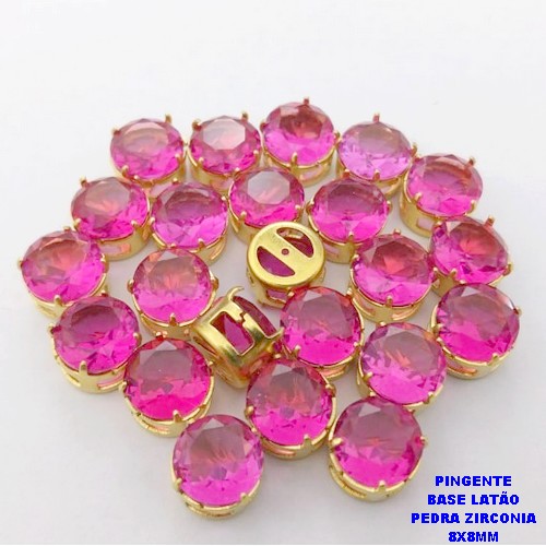PINGENTE NO BRUTO PRONTO PARA O BANHO(POTE) /PINGENTE COM BASE 100% LATÃO DE 8X8MM(ZIRCONIA DE 8X8MM)VENDIDA POR UNIDADE / PESO 0,05GR - BRU28126