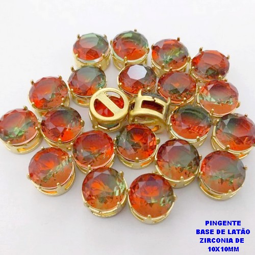 PINGENTE NO BRUTO PRONTO PARA O BANHO(POTE) PINGENTE BASE EM LATÃO E ZIRCONIA DE " 10X10MM " /VENDIDO POR UNIDADE) PESO 1GR - BRU28185