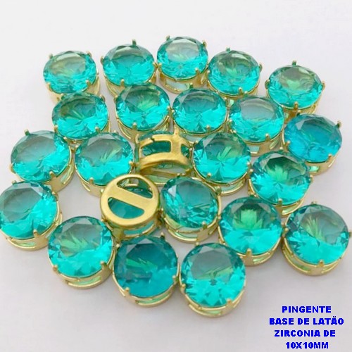 PINGENTE NO BRUTO PRONTO PARA O BANHO(POTE) PINGENTE BASE EM LATÃO E ZIRCONIA DE " 10X10MM " /VENDIDO POR UNIDADE) PESO 1GR - BRU28189