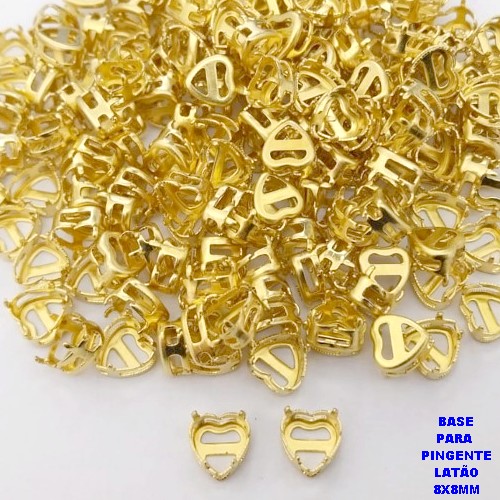 ACESSÓRIO NO BRUTO PRONTO PARA O BANHO (POTE) BASE CORAÇÃO EM 100% LATÃO 8X8MM -VENDIDA POR UNIDADE(PINGENTE) - PESO 0,05GR - BRU28273