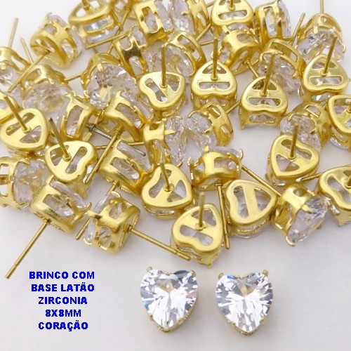 BRINCO NO BRUTO PRONTO PARA O BANHO (POTE) BASE 100% LATÃO CORAÇÃO 8X8MM - PESO 1.1GR - BRU28281