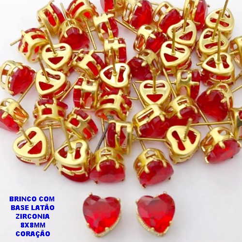 BRINCO NO BRUTO PRONTO PARA O BANHO (POTE) BASE 100% LATÃO CORAÇÃO 8X8MM - PESO 1.1GR - BRU28282