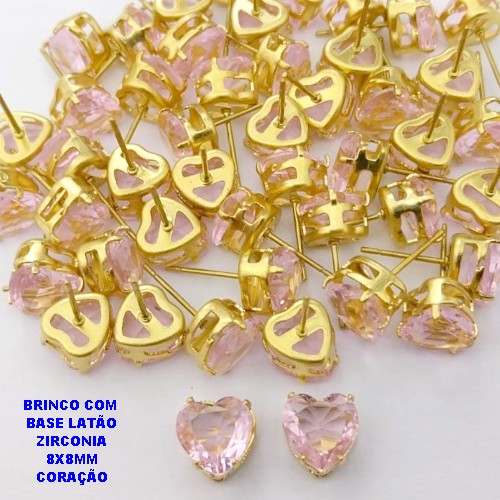 BRINCO NO BRUTO PRONTO PARA O BANHO (POTE) BASE 100% LATÃO CORAÇÃO 8X8MM - PESO 1.1GR - BRU28283