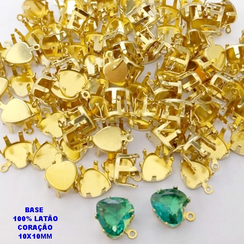BASE NO BRUTO PRONTO PARA O BANHO (POTE) BASE 100% LATÃO CORAÇÃO 10X10MM ( VENDIDA POR UNIDADE) - PESO 0,03GR - BRU28284
