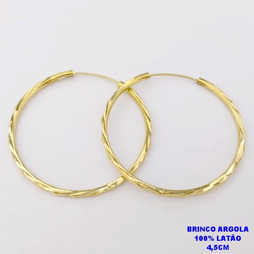 BRINCO NO BRUTO PRONTO PARA O BANHO(CX194)BRINCO DE AGOLA 100% LATÃO - TAMANHO 4,5CM - PESO 8.5GR - BRU28332